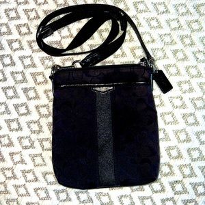 Black canvas crossbody coach purse.  Like new.